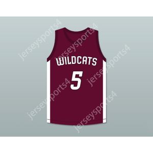 Herhangi bir isim Herhangi bir Takım Patrick Mahomes 5 House Lisesi Wildcats Maroon Basketbol Forması Tüm Dikiş Boyutu S-6XL En İyi Kalite