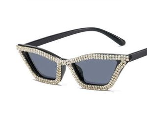 Solglasögon för kvinnor New Cat Eye Leopard Water Diamond Small Frame Solglasögon Designer Glasögon UV400 Lyxvarumärke Retro Solglasögon Polis