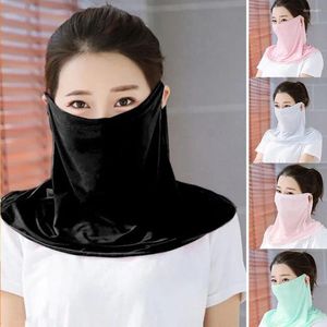 Scarves Face Shield Elastic Solid Color Hiking Sports Fishing Unisex Sun UV Protection Neck Scarf Silk Mask Cover