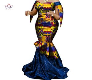 Tillverkad i Kina 2020 Fashion African Dresses for Women Dashiki Plus Size African Clothes Bazin Plus Size Party Dress WY68304680111