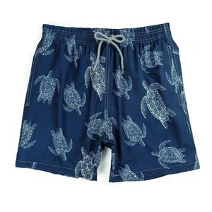 Vilebrequin Turtle Summer Men's Print Surfing Pants Sandfast Dry Beach Pants forrado com fontes de fronteira transfronteiriça européia e americana 746