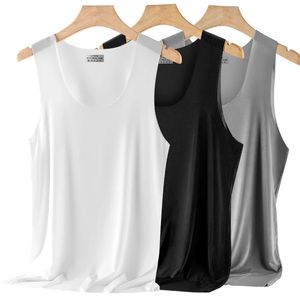 Summer Cool Men Vest Tank Tops Underwear Ice Silk Seamless Mens Undershirt Male Bodybuilding Fitness Sleeveless Tshirt Singlets 240430