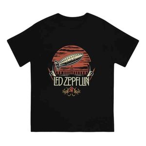 Ts Summer Mens T-shirt Band Zeppelin Airship T-shirt Zep Eternal Echo conjunto de eco eco