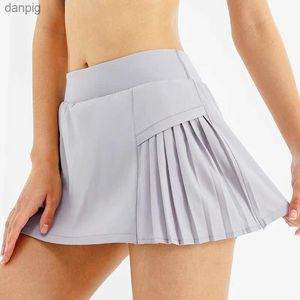 Skirts Sean Tsing Sport Skirts with Shorts Women Breathable Tennis Badminton Running Pilates Gym Mini Pleated Skorts Y240508