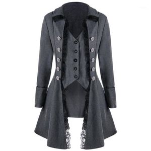Top per cappotto da uomo Victorian Fashion Plus size Outwear Vintage Long Long Lace1 346W