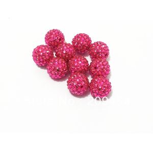  20mm 100pcs Pink #28 Reçine Rhinestone Ball Chunky Boncuklar Çocuk Mücevher Yapımı 240509