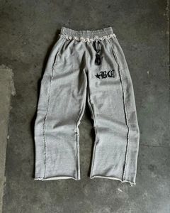 Calças de rua coreanas simples e folgadas calças casuais y2k streetwear moda retro retro lisado calça alta calça clássica mens 240507