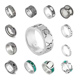 Кольцо титановые стальные серебряные кольца любви дизайнер роскошные украшения для мужчин и женщин духовные кольца кольца вечеринка обручаемое обручальное кольцо с зеленой коробкой 5-11