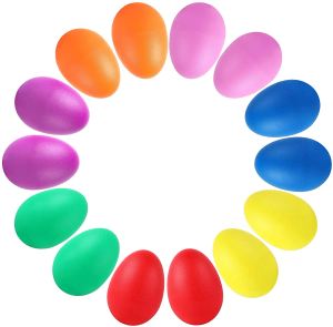 Instrumentos 20pcs Percussão plástica maracas shaker som musical ovo de ovo colorido instrumento musical bebê criança brinquedo infantil