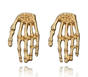 Punk Gold Color Hand Shape Brincos para Mulheres Alia de Personalidade Liga Geométrica Estudação Brincho Jóias Jóias de Moda Who9282304