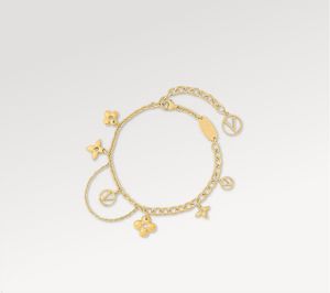 Com box para mulheres judeu judeu pequena pulseira de flores letra 18k Bracelets de charme banhado a ouro