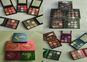 Helt nya matt 9 färger Eyeshadow Paletter Makeup Topaz Sapphire Eyes Beauty Palette Mini Ruby Coral Mauve Luminous 7838697