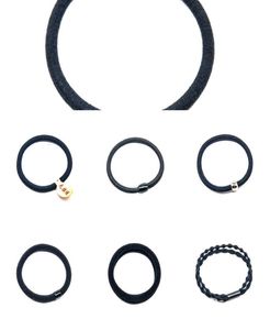 black thick High basic elastic and durable rope seamls leather band tied thin hair circle backing Headband 20217731405
