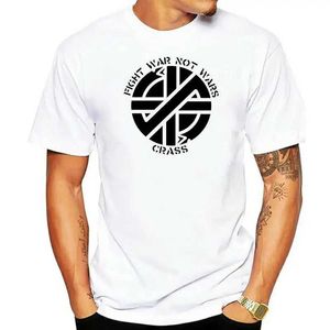 Męskie koszulki Crass Punk Rock Mens White T-Shirt Rozmiar S to 3xl J240506