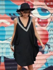 Slimming Black Tunic Kaftan-deco