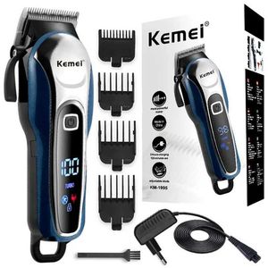 Hair Trimmer Kemei 1995 Rechargeable LCD Display Hair Clipper Adjustable Powerful Motor Electric Beard Trimmer Men Hair Trimmer Machine T240507