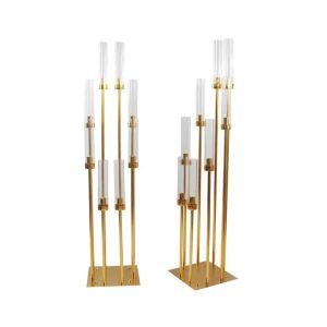 Holders Gold Candle Holders Tall 8 Arms Candle Holder for Couples Dating Engagements Room Lighting Floor Candlestick Wedding Centerpiec