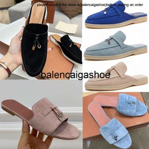 LP Loro Piano Loro Scarpe Summer Incarinali Slide abbellite Slifori in pelle scamosciata Sandali rossi Luxe Scarpe in pelle vera e propria appartamenti casual in pelle per fondo bianco Donne Dhgate Luxur