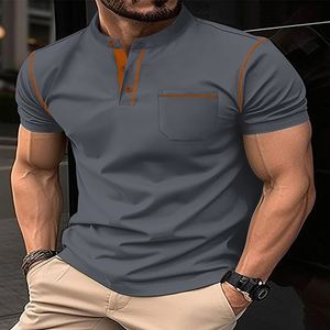 Nowe koszule polo dla mężczyzn swobodny stały kolor smukły topy bawełniane poliestrowe koszulka z krótkim rękawem.