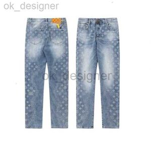 Designerskie dżinsy dżinsowe dżinsowe spodnie dżinsy proste wzór retro street noszenie zwykłych dresów projektanci wysokiej talii spodni