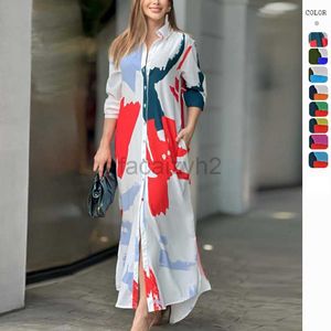 Casual Dresses Designer Dress Women's Clothing Autumn/Winter New Fashion Casual Print Loose Shirt Dress for Women Plus Size Dresses