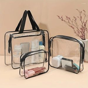 Kosmetikbeutel 3 Pack Clear Toiletry Bag Travel für Make -up mit Reißverschluss Kit wo