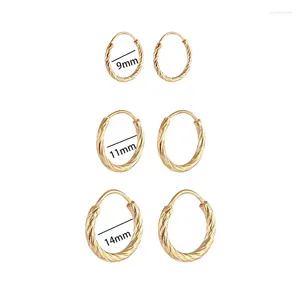 Hoop Earrings 3 Pairs/6Pcs Circle Twine Twists Earring For Women Simple Temperament Hyperbole Gold Color Metal Ear Jewelry Gift Aros