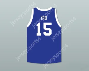 Niestandardowe Nay Men Youth/Kids Yao 15 Shanghai Sharks China Basketball Jersey z CBA Patch Top Sched S-6xl