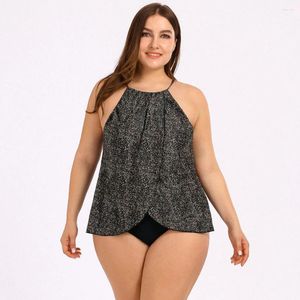 Kvinnors badkläder sexig baddräkt för damer Konservativ plus storlek Dot Print Tankini Set Two Piece Swimsuit Summer Swimears