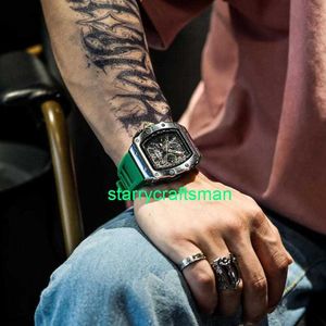 RM Luxury Watches Mechanical Watch Mills Johnson Watch Men's Mechanical Xenon Gas Wormhole Concept Men's Mechanical Tritium Gas Watch Green Silver Disc Sth6