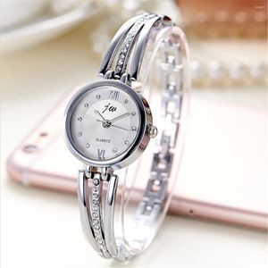 Relógios de pulso Fashion Rhinestone Steel Bracelet Band Quartz Women Womist Watch Watch