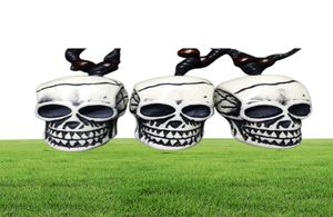 12 PCS Resin Gothic Skull Head Pendant Imitation Yak Bone Charm Black Wax Cotton Cord Necklace296a1425665