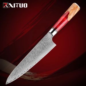 Xituo Super Sharp Knife 8-calowy japoński damascus stal 67-warstwowy nóż kuchenny Pro szef kuchni super ostre ostrze mięs