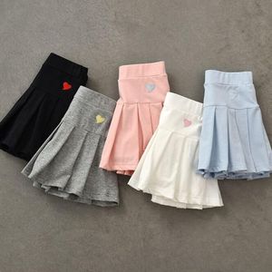 Mädchen neuer vielseitiger Faltenrock Kinder Sommerkleid mit Sicherheitshosen dünne Röcke Mini Vintage -Röcke
