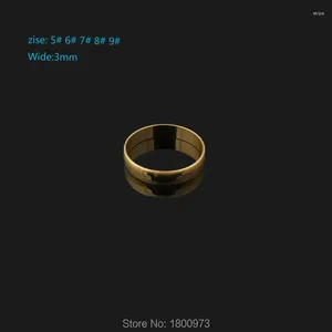 Rings de cluster Simple estilo18k jóias de moda de cor dourada homens unissex wide 3mm Oriente Médio/Rússia/Árabe/Africano/Brasil/Quênia
