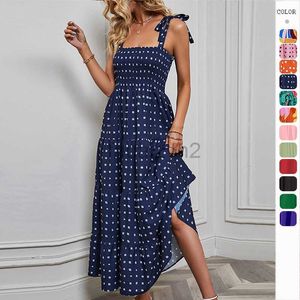 Casual Dresses Designer Dress Self Shooting of 2024 Spring Sexig rygglös tryck Holiday Style Camisole Dress for Women Plus Size Dresses