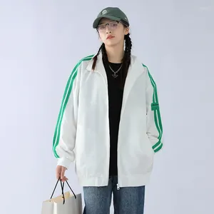 Women's Jackets 2024 Women Baseball Jacket Loose 4 Color Blocking Design Street Fashion Leisure Versatile Autumn Korean Style Men Coat