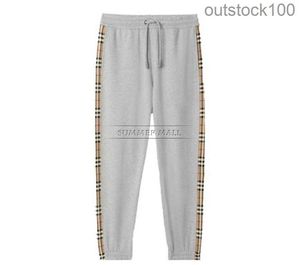 Top Level Buurberlyes Designer Pants for Women Men Side Khaki Plaid White/grey Casual Pants Guard Pants with Original Logo