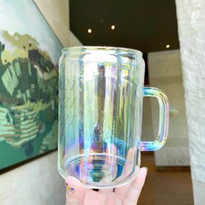 Gorąca sprzedaż 700 ml Ttarbucks Cup Kreatywny design szklany picie słomy zimny napój kubek śniadaniowy kubek laserowy drukowanie darmowa wysyłka 2023