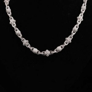 8mm 18inch Miami Hip Hop Moissanite with Tiney Round Diamond Unique Latest Trendy Fashion Cuban Chain 925 Sterling Silver