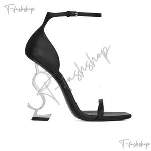 2024 Frauen Opyum Luxus Design Schuhe High Heels Patent Leath Gold Ton Triple Black Nuede Womens Lady Sandals Party Hochzeitsbüro Pumpen Schuh 501