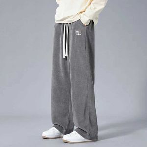 Men's Pants 2024 New Spring Mens Casual Pants Sports Pants High Quality Couples Wide Legs Breathable Slow Runner Straight Solid Color Unisex Bag Pants J240507