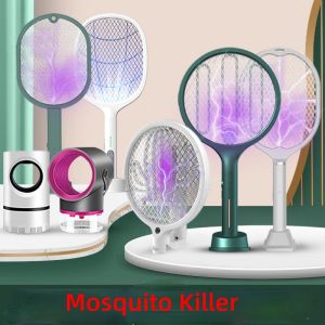 Zappers 3 em 1 LED Lamp Killer Lamp 3000V Bug Elétrico Zapper Insect Killer USB Fly Rechargable Swatter Trap Anti -mosquito moscas