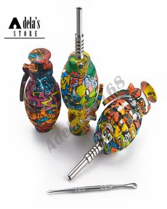 Kits de fumaça de fumaça de fumaça de fumaça de fumaça de fumaça de fumaça de néctar de granada de silicone com 14 mm de 14 mm de aço inoxidável Dabber