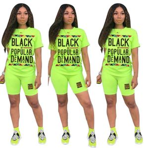HOLESWEATSUT LETTER CREW Neck Tshirtshorts 2 Piece Set Bodycon Tee Top Pant Tracksuit Summer Casual Clothing Sportwear O7223610