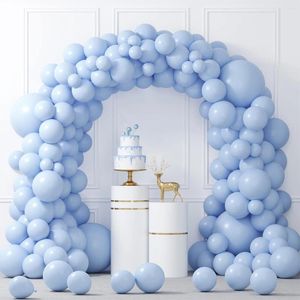 Dekoracja imprezy 112pcs retro biały piasek balon różowy kawa niebieska ballon urodziny baby shower globos wystrój ślubny