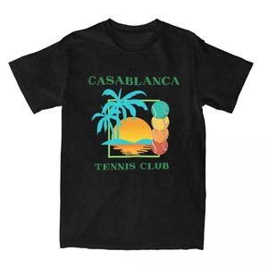 Herr t -skjortor män kvinnor casablanca tennis club t shirts merch crazy pure bomull t skjortor toppar tryckta 2024 nya j240506