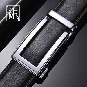 lfmbcow ungine leather mens belt cowhide strap for maleラチェットのための自動バックルベルトブランドブラウンボディベルト210310 254t