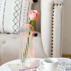 Vasos vaso acrílico 3d geometria de flor Pote nórdica forma de onda não frágil home decorat