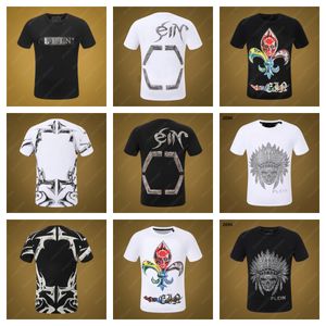 Philipe Plein T-shirty luksusowe markę mody oryginalny projekt Summer High Quality Thirt Skull PP Klasyczne koszulki streetowe streetwear zwykłe ubrania kość